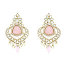 Etnico Gold Plated Traditional Pearl Kundan & Stone Studded Jewellery Necklace Set with Maang Tikka for Women (K7236Pi)