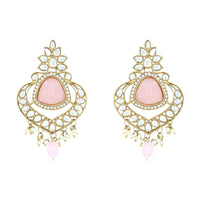 Etnico Gold Plated Traditional Pearl Kundan & Stone Studded Jewellery Necklace Set with Maang Tikka for Women (K7236Pi)
