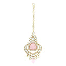 Etnico Gold Plated Traditional Pearl Kundan & Stone Studded Jewellery Necklace Set with Maang Tikka for Women (K7236Pi)