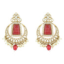Etnico Gold Plated Traditional Pearl Kundan & Stone Studded Jewellery Necklace Set with Maang Tikka for Women (K7237R)