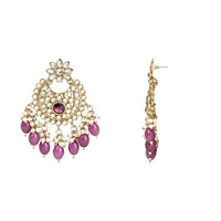 Etnico Gold Plated Traditional Kundan Pearl Hanging Choker Necklace Jewellery Set With Earrings & Maang Tikka For Women And Girls (K7255Wi)