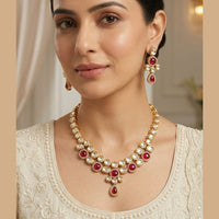 Knigght Angel Traditional Kundan Stone Necklace Set