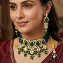 Knigght Angel Traditional Kundan Stone Pearl And Beads Choker Necklace Set