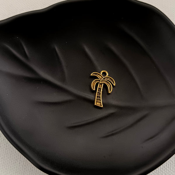 Kriaa Gold Oxidised Coconut Palm Tree Charms Pendants DIY for Necklace Bracelet Jewelry Making and Crafting