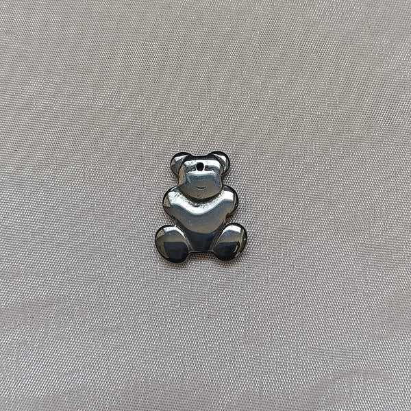 Kriaa Beads Black Plating Metal Teddy Bear Shape Pendant For Jewellery Making DIY