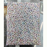 Kriaa Cute Round Beads With Stars On It for Kids Craft & Jewelry