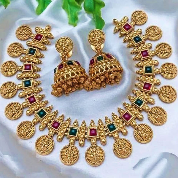 Kavyanjali Jewels Gold Plated Temple Necklace Set