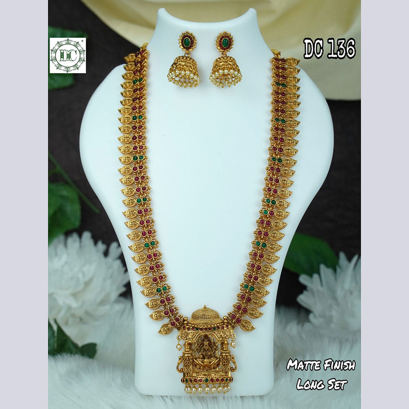 Diksha Collection Gold Plated Long Necklace Set