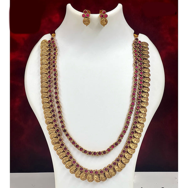 Diksha Collection Gold Plated Long Necklace Set