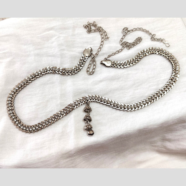 Lalso Oxidised Silver Plated snake style kamarband belly chain waistbelt wedding jewelry accessories