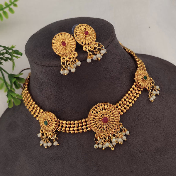 Lalso Lifestyle Gold Plated Delicate Choker Necklace Set