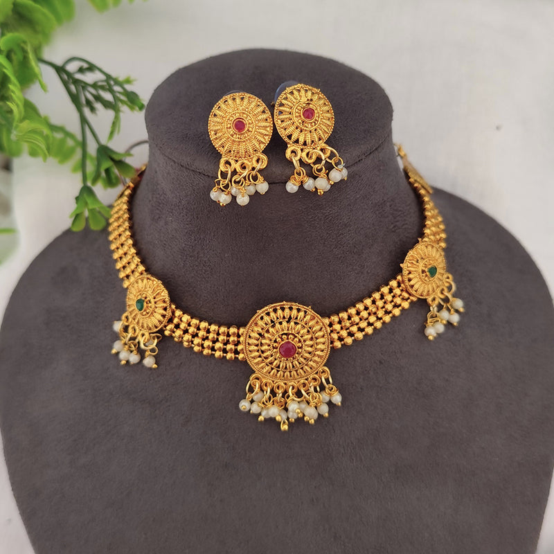 Lalso Lifestyle Gold Plated Delicate Choker Necklace Set