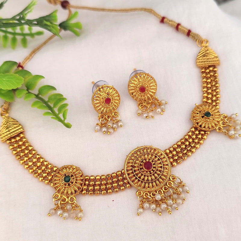 Lalso Lifestyle Gold Plated Delicate Choker Necklace Set