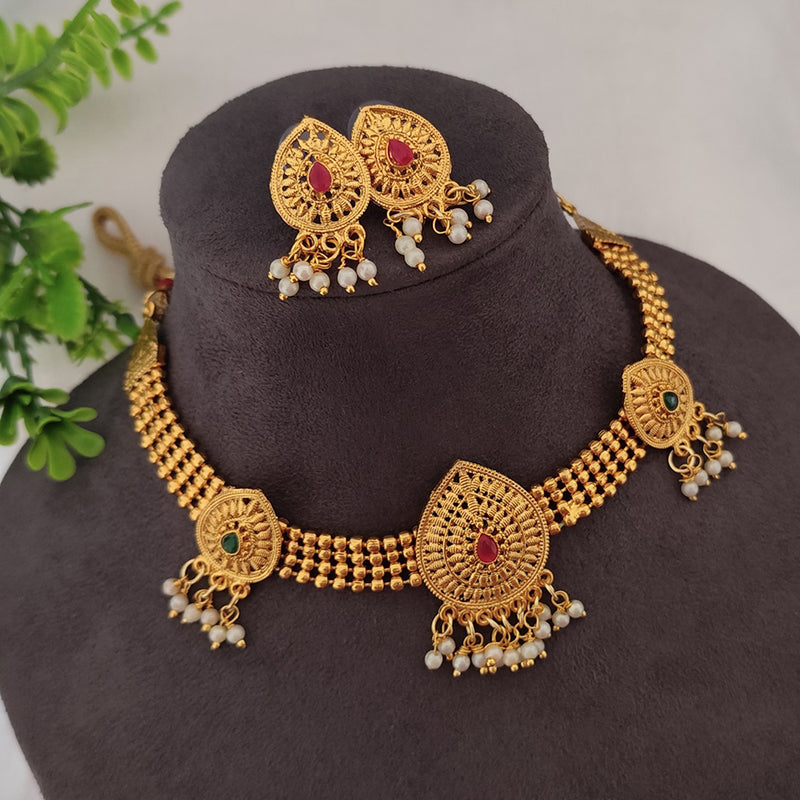 Lalso Lifestyle Gold Plated Delicate Choker Necklace Set