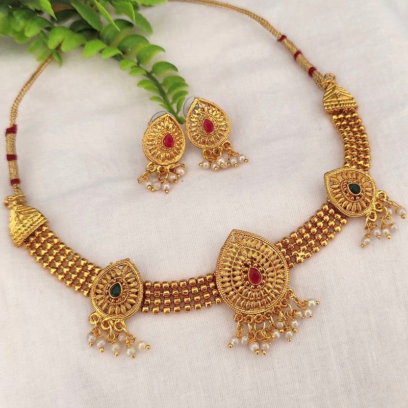 Lalso Lifestyle Gold Plated Delicate Choker Necklace Set