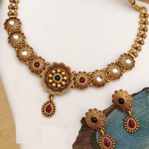 Alyesha Copper Gold Plated Necklace Set