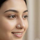 Locketto White Minimal Kundan Stone Press-On Nose Pin