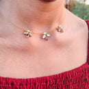 Locketto Pink And White kundan Stone Invisible Necklace