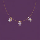 Locketto Purple Kundan Stone Invisible Necklace