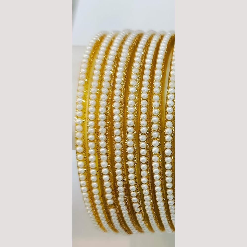 Chitra Bangles Glass Pearl Bangle Set (12 Piece In One Box)