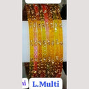Chitra Bangles Glass Multi Color Bangle Set (12 Piece In One Box)