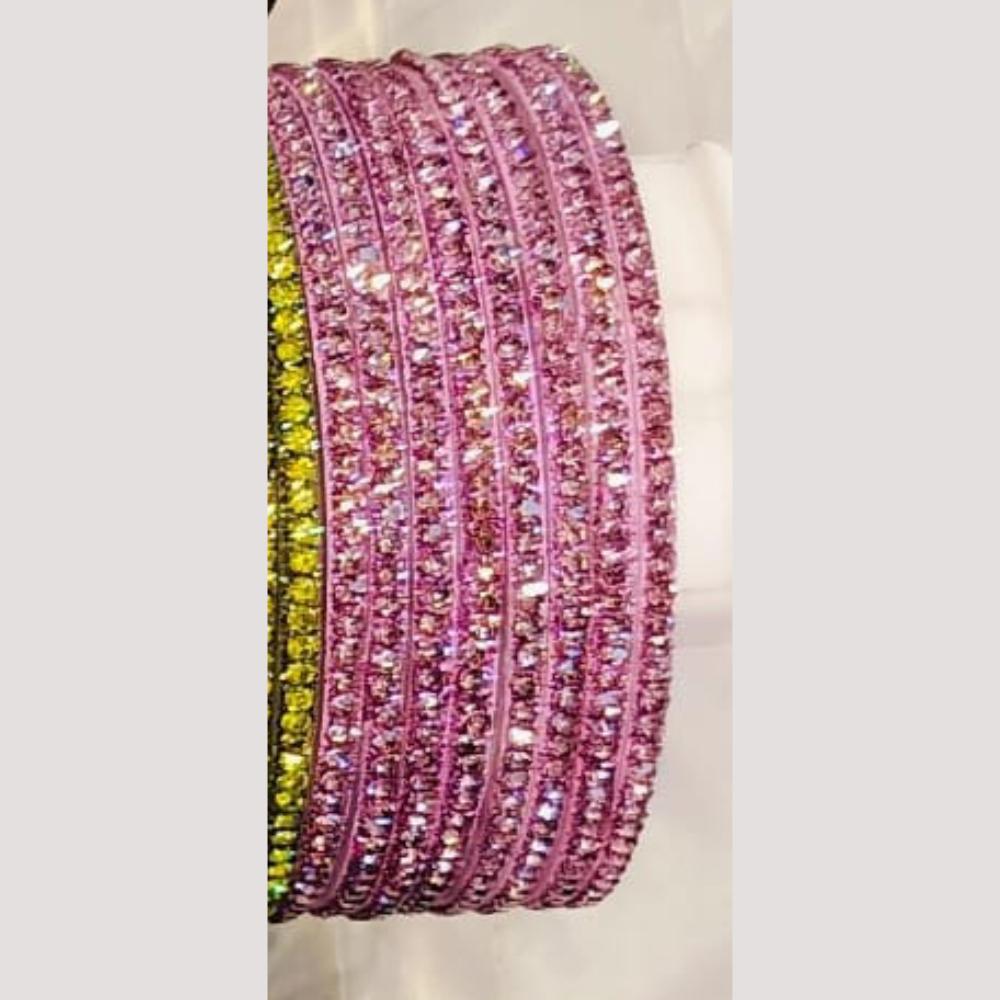 Chitra Bangles Glass Multi Color Bangle Set (12 Piece In One Box)