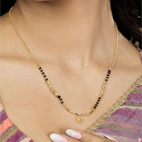 HR Sales Premium Quality Micro Gold Plated Austrian Stone And Black Beads Mangalsutra