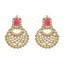 Etnico Gold Plated Traditional Design Stone Work Choker Necklace Jewellery Set With Chandbali Earring & Maang Tikka For Women/Girls (M4172FLQ)