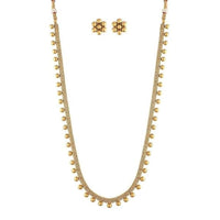 Etnico Gold Plated Traditional Long Necklace & Earrings Set For Women (MC042FL)