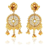 Etnico Gold Plated Antique Long Necklace Jewellery Set with Earrings for Women & Girls(MC096FL)