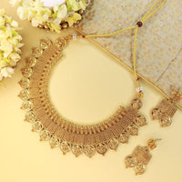 Etnico Gold Plated Traditional Style Choker Necklace Jewellery Set for Women/Girls (MC102FL)