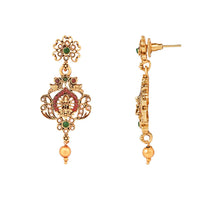 Etnico Gold Plated Traditional Temple Choker Necklace Jewellery With Earrings Set for Women/Girls (MC134FL)