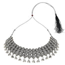 Etnico Ethnic Silver Oxidised Traditional Afghani Choker Necklace With Earrings And Maang Tikka Jewellery Set for Women And Girls (MC137OX)
