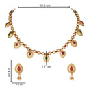 Etnico Gold Plated Traditional Pearl Choker Necklace & Earrings Set For Women (MC216QG)