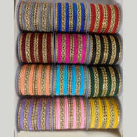 Shree Asha Bangles Gold Plated Velvet Bangles Set (Assorted Color)