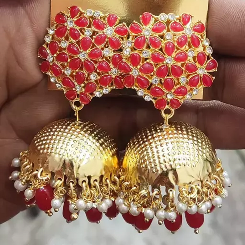 Mahavir Gold Plated Jhumki Earrings