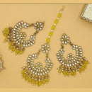 Mahavir Gold Plated Earrings & Maangtika Combo