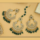 Mahavir Gold Plated Earrings & Maangtika Combo