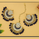 Mahavir Gold Plated Earrings & Maangtika Combo