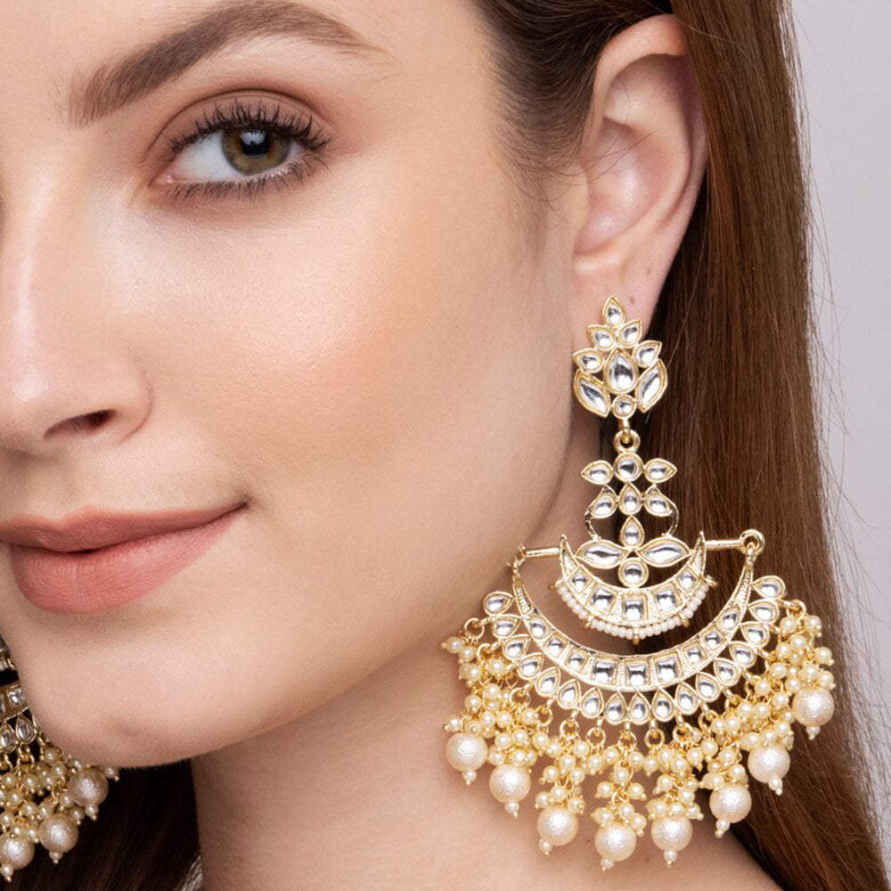 Mahavir Gold Plated Dangler Earrings
