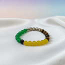 Etnico Prosperity & Confidence Bracelet for Men & Women | Tiger Eye Green & Yellow Stone Beaded Bracelet | Stretch Fit Spiritual Bracelet for Daily Wear | Unisex Design (MJB002)