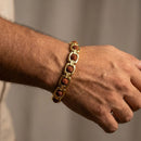 Etnico Gold Plated Rudraksha Bracelet for Men Women | Unisex Spiritual Link Kada | Traditional Beads Accessory for Grounding, Balance & Positive Energy | Meditation Yoga Wear | Gift for Men Women (MJB014ZFL)