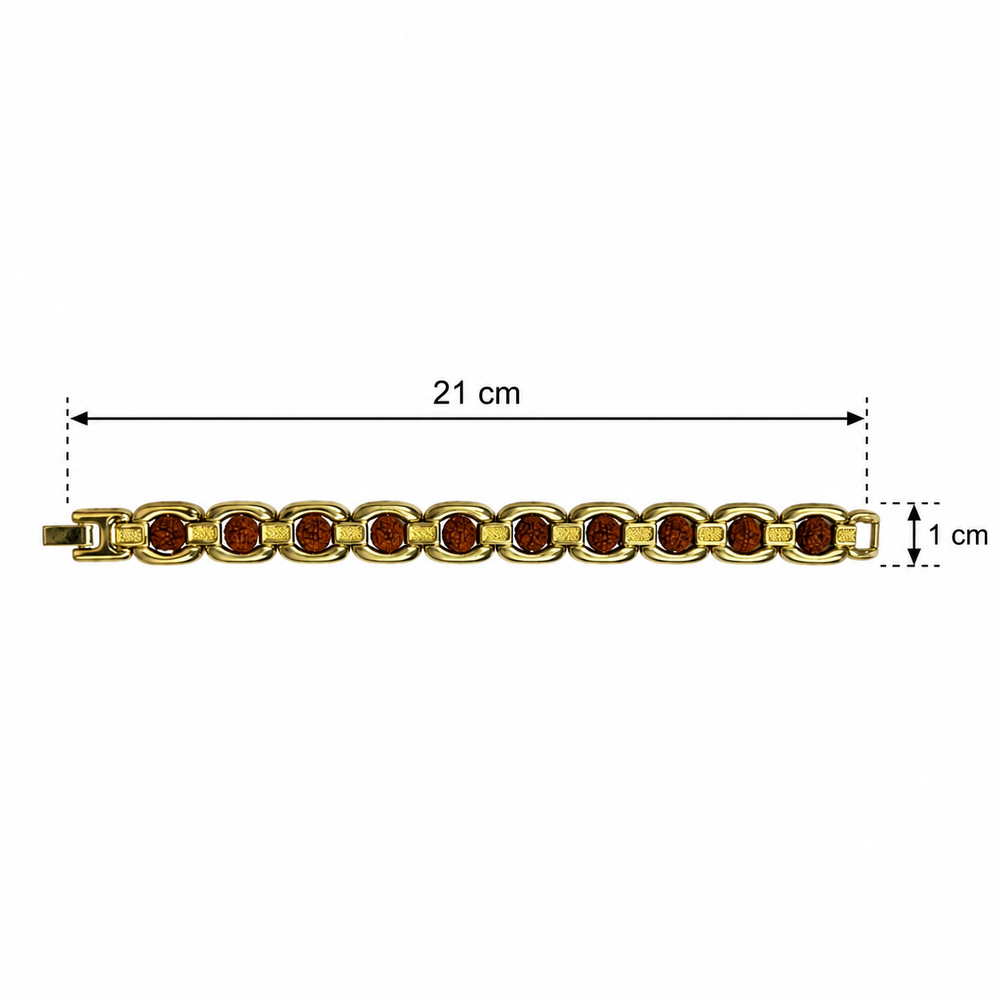 Etnico Gold Plated Rudraksha Bracelet for Men Women | Unisex Spiritual Link Kada | Traditional Beads Accessory for Grounding, Balance & Positive Energy | Meditation Yoga Wear | Gift for Men Women (MJB014ZFL)