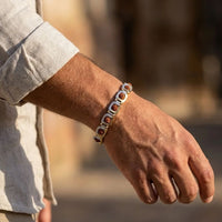 Etnico Adjustable Foldover Bracelet for Men Classic Link Chain Fashion Bracelet