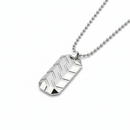 Etnico Silver?Tone Chevron Pattern Pendant Necklace with Beveled Rectangular Design & Ball Chain (MJN008S)