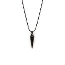 Etnico Black Prism Pendant Necklace with Geometric Design & Beaded Chain (MJN009B)