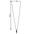 Etnico Black Prism Pendant Necklace with Geometric Design & Beaded Chain (MJN009B)