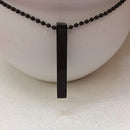 Etnico Black Rectangular Pendant Necklace with Minimalist Design & Ball Chain (MJN010B)