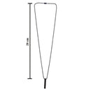 Etnico Black Rectangular Pendant Necklace with Minimalist Design & Ball Chain (MJN010B)