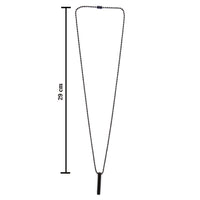 Etnico Black Rectangular Pendant Necklace with Minimalist Design & Ball Chain (MJN010B)